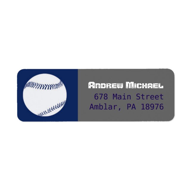 COOL BASEBALL Bar Mitzvah return address label (Front)