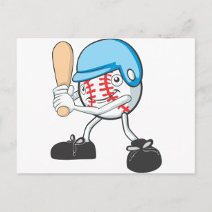 Cool Baseball Batter Cartoon Postcard