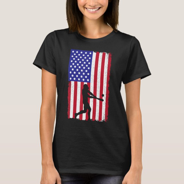Cool Baseball For Men Women Boys USA Player US Ame T-Shirt (Front)