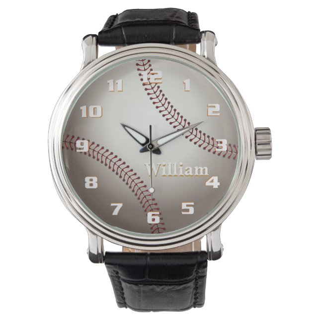 Cool Baseball Monogram Watch (Front)