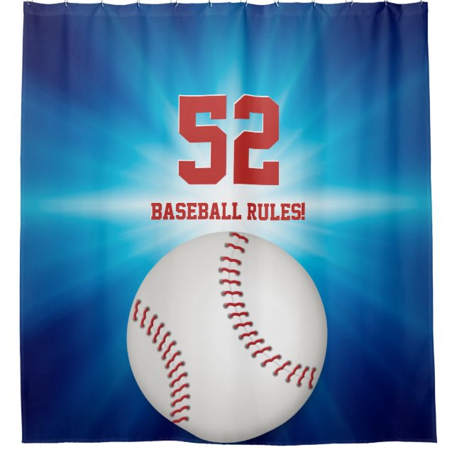 Cool Baseball | Sport Gift Shower Curtain (Front)