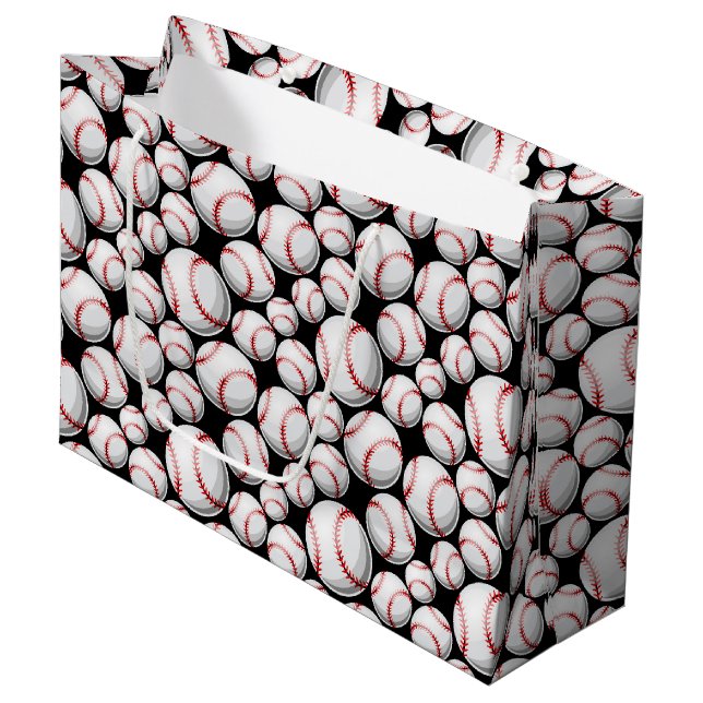 Cool baseball sports tiled pattern  large gift bag (Front Angled)