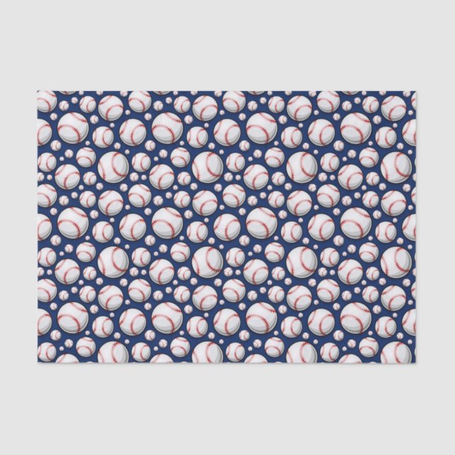 Cool Baseball sports tiled pattern Tissue Paper (Front)