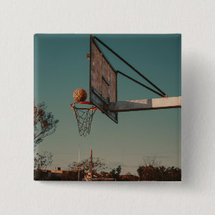 Cool Basketball 15 Cm Square Badge