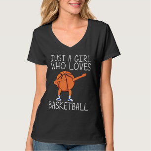 Cool Basketball Art For Girls Kids Dabbing Ball Te T-Shirt