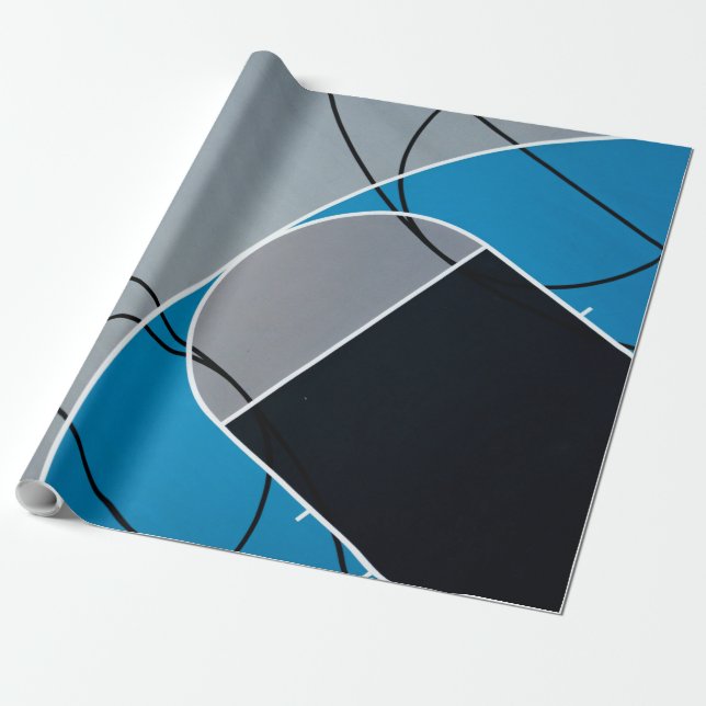 Cool Basketball Artwork Wrapping Paper (Unrolled)