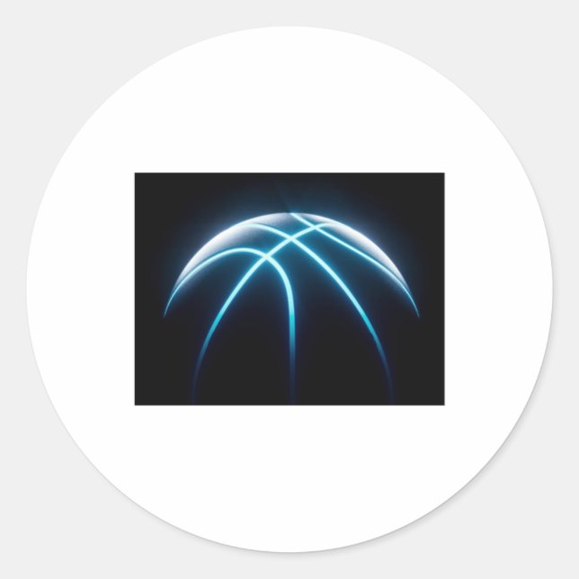Cool Basketball Ball  Classic Round Sticker (Front)