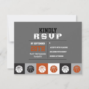 COOL BASKETBALL Bar Mitzvah Reply RSVP Card