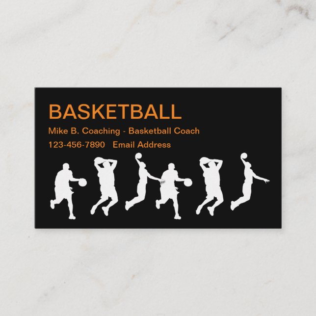 Cool Basketball Coach Business Cards (Front)