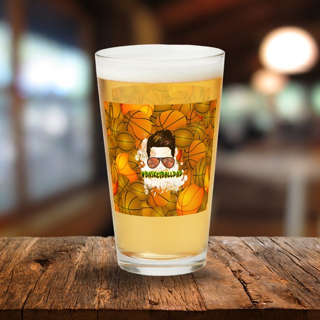 Cool Basketball Dad Sports Glass Tumbler (Creator Uploaded)