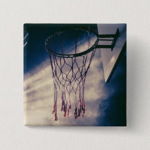 Cool Basketball Design 15 Cm Square Badge