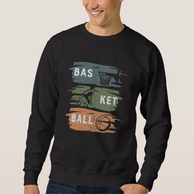 Cool Basketball Design with 3 colours Sweatshirt (Front)