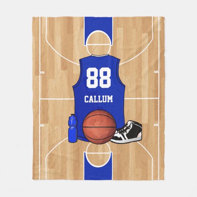 Cool Basketball Fleece Blanket (Front)