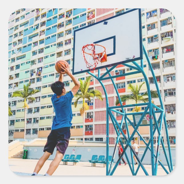 Cool Basketball Gift Square Sticker (Front)