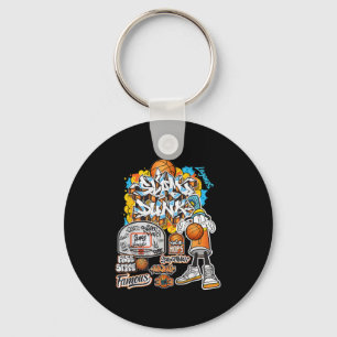 Cool Basketball Graffiti Style Illustration Graphi Key Ring