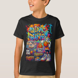 Cool Basketball Graffiti Style Illustration Graphi T-Shirt