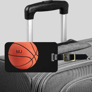 Cool Basketball Monogram Mens Luggage Tag