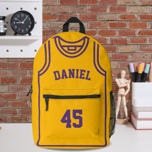 Cool Basketball Player Name and Number Customised Printed Backpack