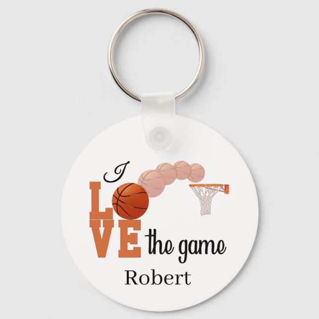 Cool Basketball sports lovers add name Key Ring (Front)