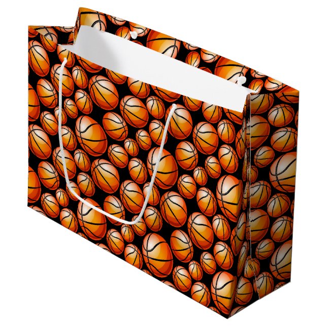 Cool Basketball sports tiled party  Large Gift Bag (Front Angled)