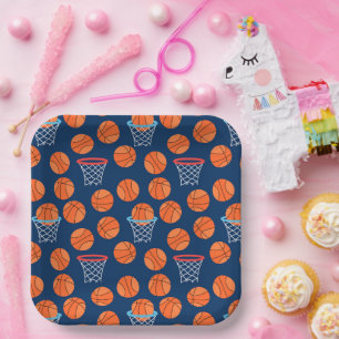 cool Basketball sports tiled party  Paper Plate