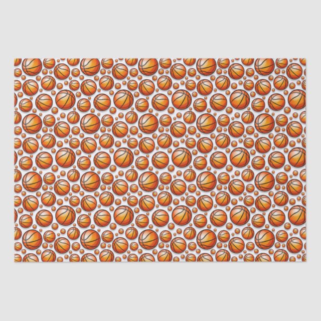 Cool Basketball sports tiled party Tissue Paper (Front)