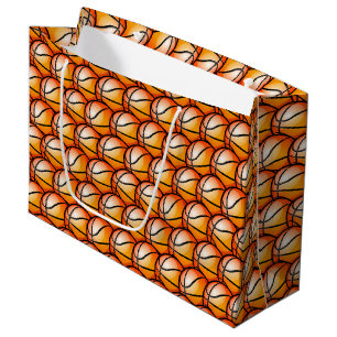 Cool Basketball sports tiled pattern  Large Gift Bag
