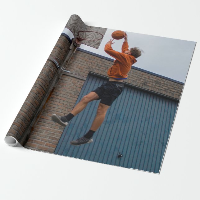 Cool Basketball Wrapping Paper (Unrolled)