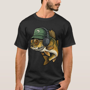 Cool Bass Fish â€“ Funny Aquatic Character Design T-Shirt