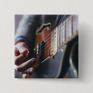 Cool Bass Guitar 15 Cm Square Badge