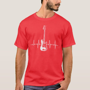 Cool Bass Guitar Heartbeat Design for Bass Player T-Shirt