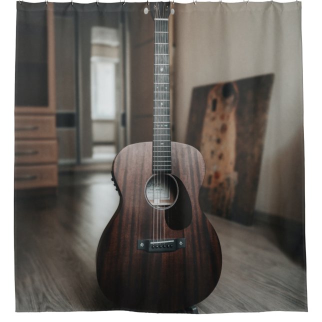 Cool Bass Guitar Shower Curtain (Front)