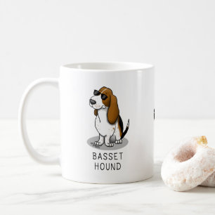 Cool Basset Hound dog and sunglasses (tri-colour 1 Coffee Mug