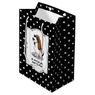 Cool Basset Hound dog and sunglasses (tri-colour 1 Medium Gift Bag