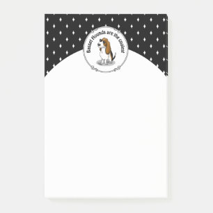 Cool Basset Hound dog and sunglasses (tri-colour 1 Post-it Notes