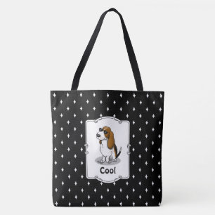 Cool Basset Hound dog and sunglasses (tri-colour 1 Tote Bag