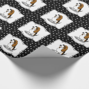 Cool Basset Hound dog and sunglasses (tri-colour 1 Wrapping Paper