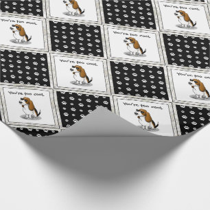 Cool Basset Hound dog and sunglasses (tri-colour 1 Wrapping Paper
