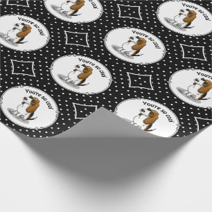 Cool Basset Hound dog and sunglasses (tri-colour 1 Wrapping Paper