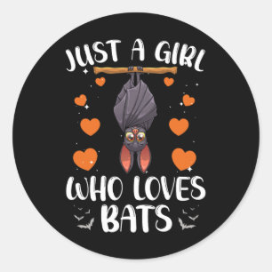Cool Bat For Women Girls Fruit Bat Lovers Animal H Classic Round Sticker