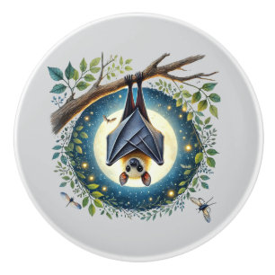 Cool bat lovers animal ceramic knob