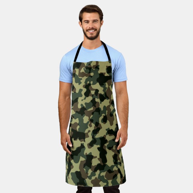 Cool BBQ Lover Griller Dad Mum Camouflage Grill Apron (Worn)