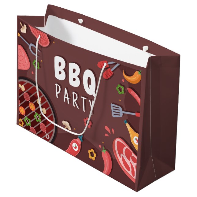 Cool bbq party lovers  large gift bag (Front Angled)
