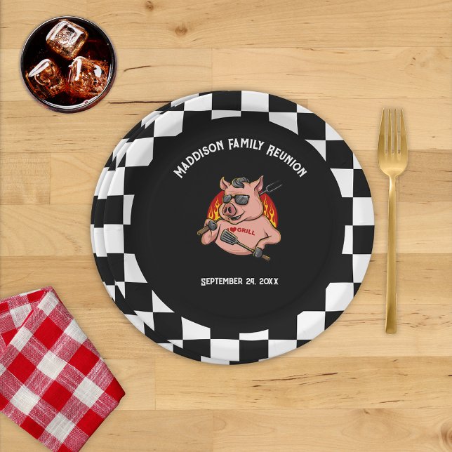Cool BBQ Themed Family Reunion  Paper Plate (Creator Uploaded)