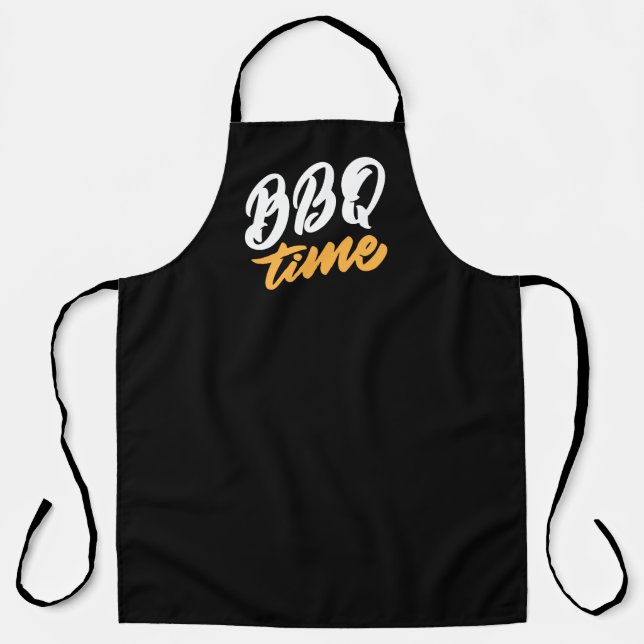 Cool BBQ time word art grilling  Apron (Front)
