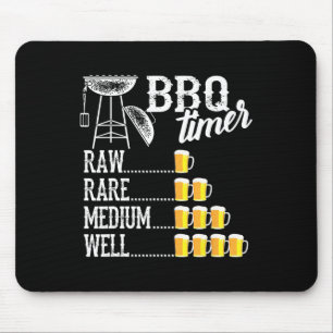 Cool Bbq Timer Raw Rare Medium Well Funny Beer Dri Mouse Mat