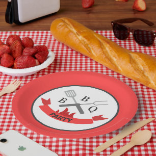 cool bbq word art paper plate