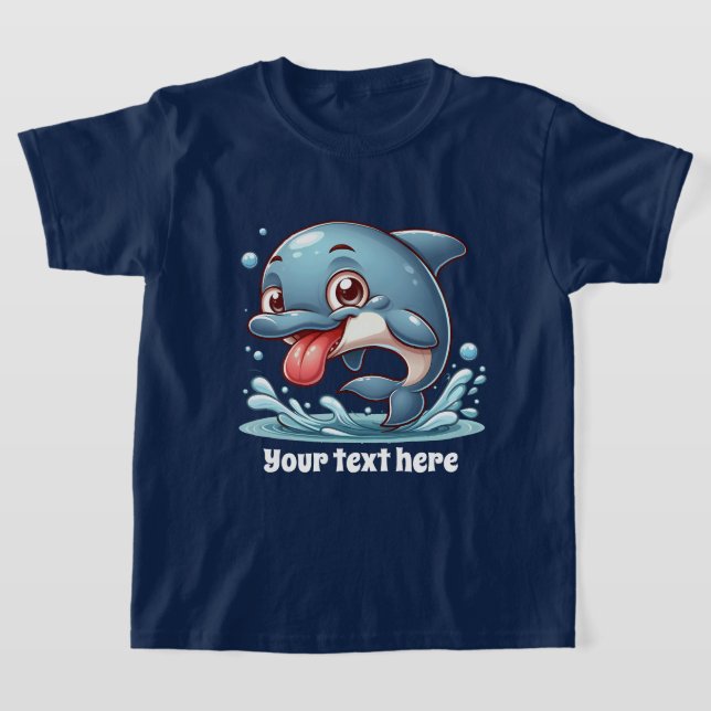 Cool Beach add text unisex kids dolphin T-Shirt (Laydown)