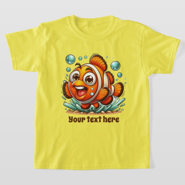 Cool Beach add text unisex kids fish T-Shirt (Laydown)