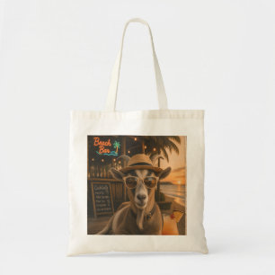 Cool Beach Goat with Cocktail Tote Bag